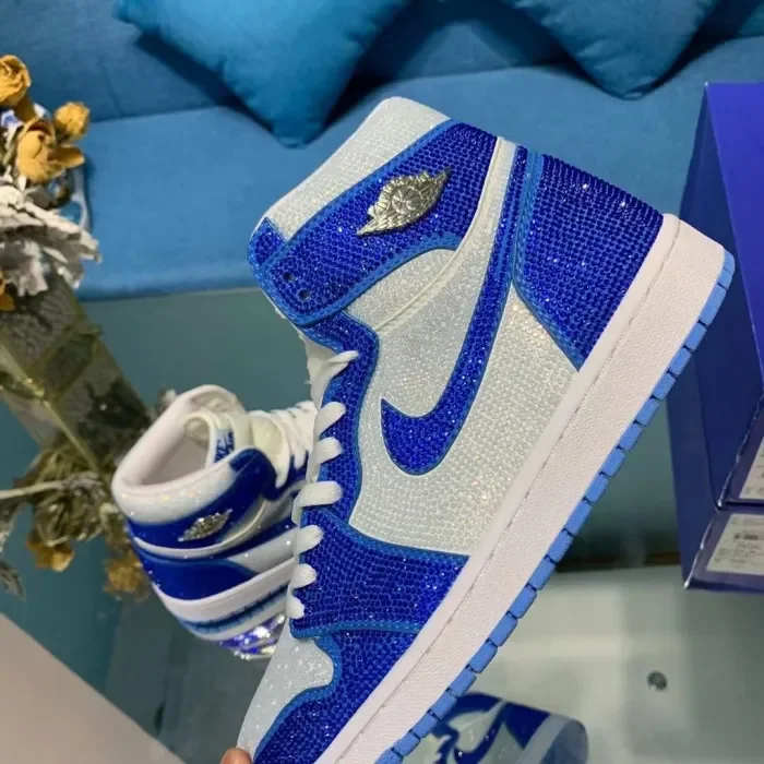 Air Jordan 1 Diamond DIY Blue White
