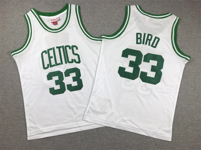 Boston Celtics KIds Jersey White Classics Edition 85/86 NO.33 BIRD