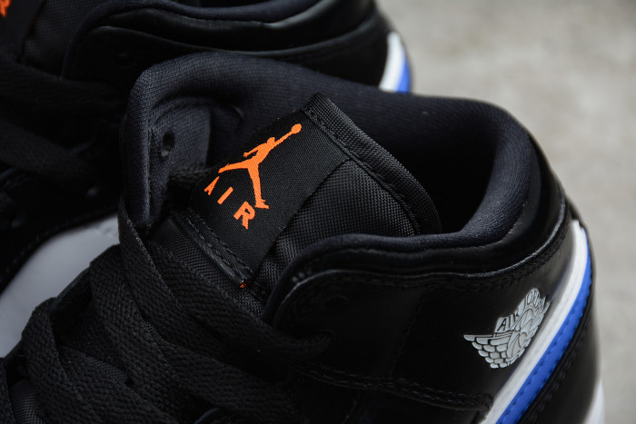 Air Jordan 1 Mid Black white Racer Blue 554725 084
