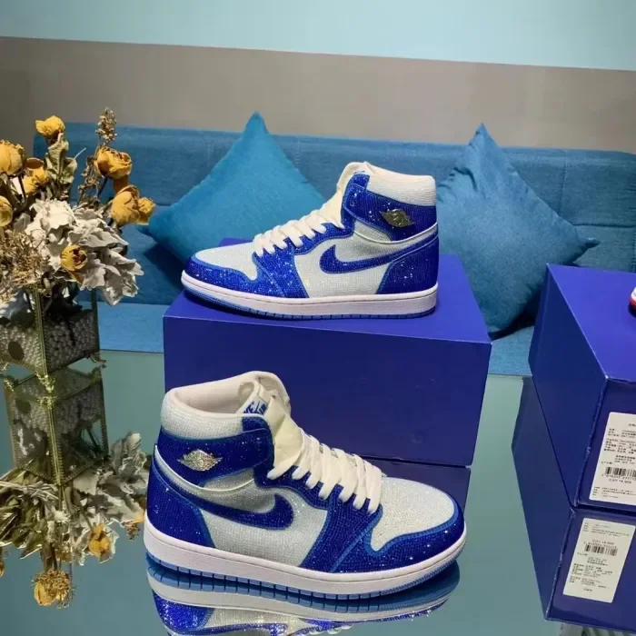 Air Jordan 1 Diamond DIY Blue White