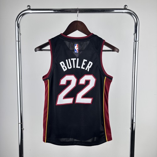Miami Heat Kids Jersey Black 22/23 NO.22 Butler