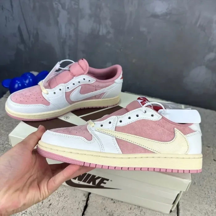 Travis Scott x Air Jordan 1 Low Pink White