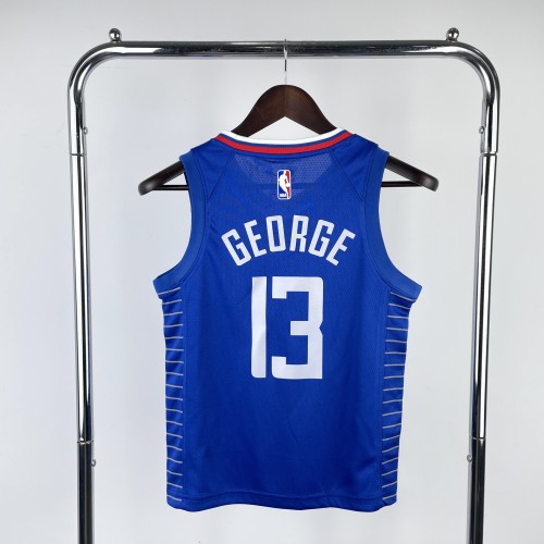 LA Clippers  Kids Basketball Jersey Blue Icon Edition No.13 GEORGE
