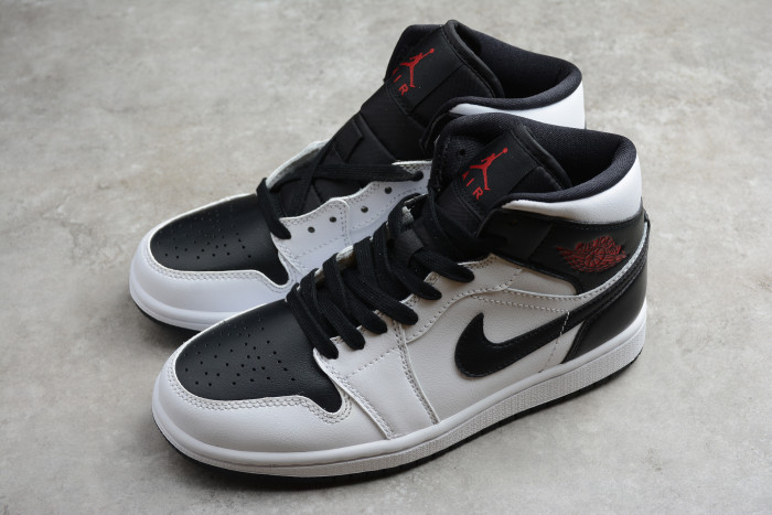 Air Jordan 1 Mid White Red Black BQ6472-101