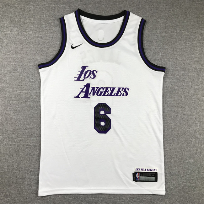 Los Angeles Lakers Kids Jersey White City Edition 22/23  No.6 JAMES