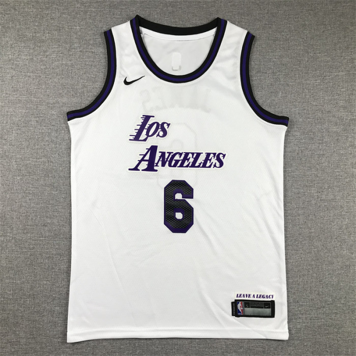 Los Angeles Lakers Kids Jersey White City Edition 22/23  No.6 JAMES