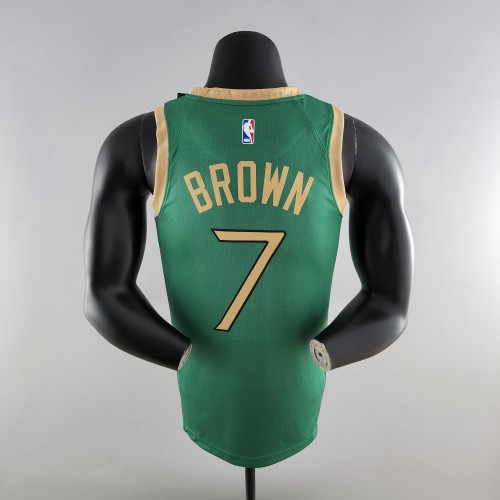 Jaylen Brown Boston Celtics Platinum City Edition Green Swingman Jersey 2020