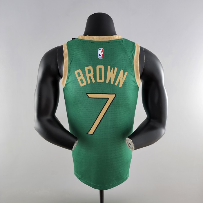 Jaylen Brown Boston Celtics Platinum City Edition Green Swingman Jersey 2020
