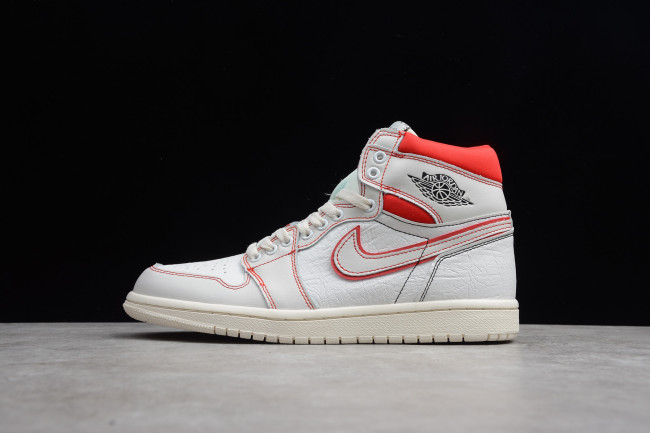 Air Jordan 1 High OG Off-White/Red/Phantom Retro Shoe 555088-160
