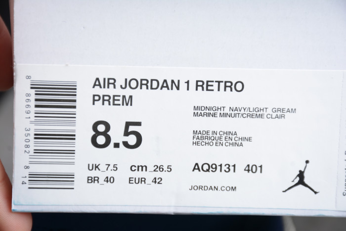 Air Jordan 1 High Retro Navy Blue White AQ9331-401