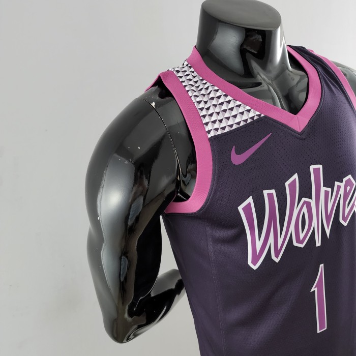 Anthony Edwards Minnesota Timberwolves Swingman Jersey Black and Purple