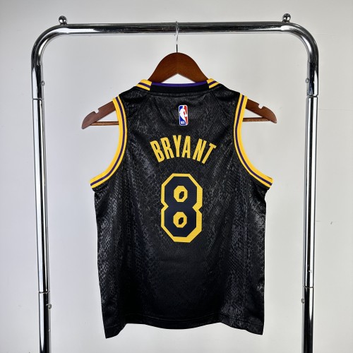Los Angeles Lakers KIds Jersey City Edition snake pattern Black No.8 BRYANT