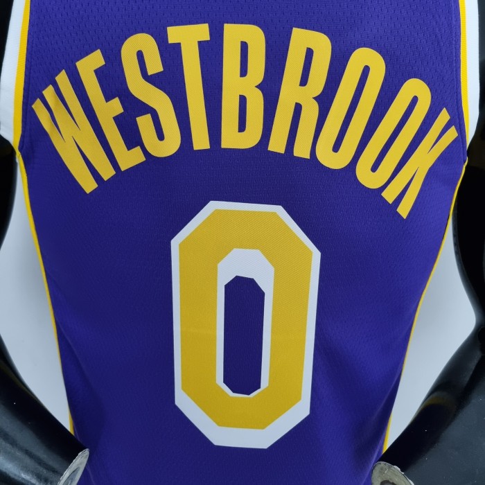 Russell Westbrook Los Angeles Lakerss 75th Anniversary Swingman Jersey Purple