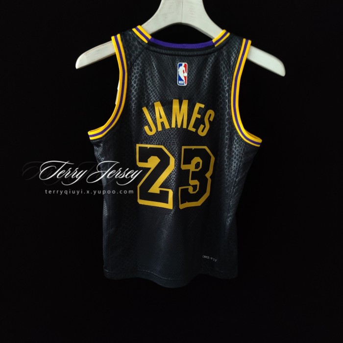 Los Angeles Lakers Kids Jersey City Edition Black NO.23 JAMES