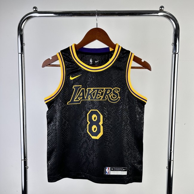 Los Angeles Lakers KIds Jersey City Edition snake pattern Black No.8 BRYANT