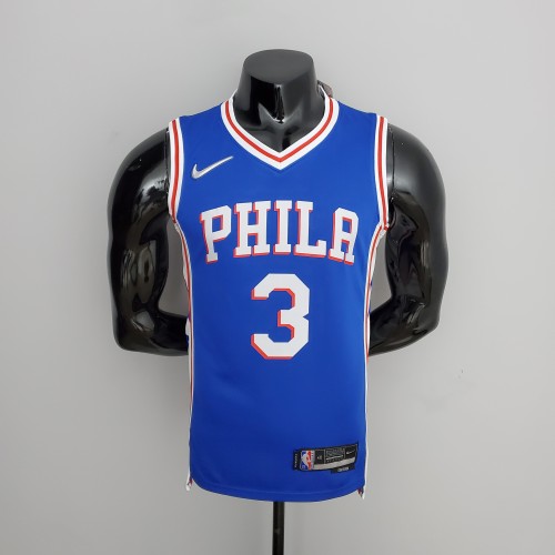 Allen Iverson Philadelphia 76ers 75th Anniversary Swingman Jersey Blue