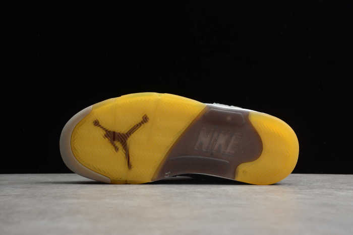 2020 OFF WHITE x Air Jordan 5 Grey Green White CT8480-105