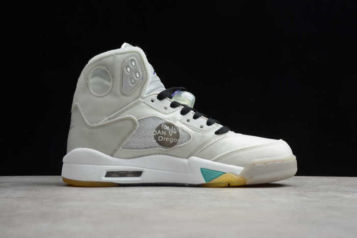 2020 OFF WHITE x Air Jordan 5 Grey Green White CT8480-105