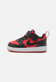 Air Force low-top Court Borough Low Children's Leather Sneakers Velcro Black Red