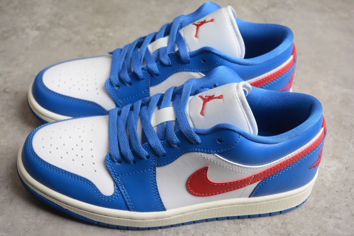 Air Jordan 1 Low Shoes Sport Blue Gym Red White DC0774-416