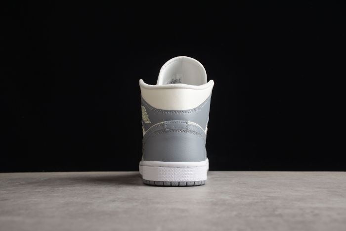Air Jordan 1 Mid Stealth Grey Sail White