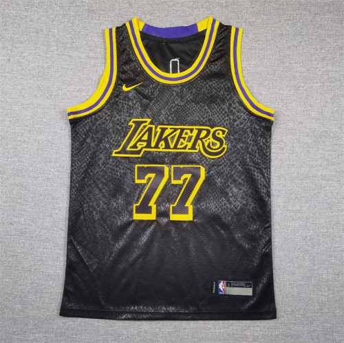 Los Angeles Lakers KIds Jersey snake pattern Black Statement Edition NO.77 Dončić