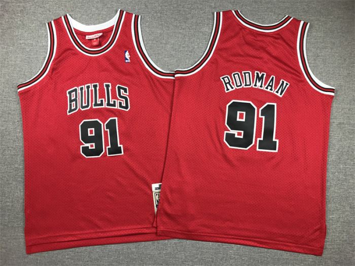 Chicago Bulls Kids Jersey Red Classic 97/98 RODMAN NO.91 RODMAN