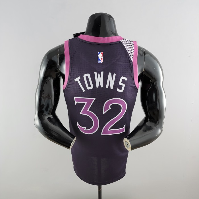 Karl-Anthony Towns Minnesota Timberwolves Swingman Jersey Black and Purple