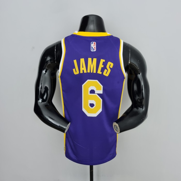 LeBron James Los Angeles Lakers 75th Anniversary Swingman Jersey Purple