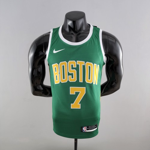 Jaylen Brown Boston Celtics Platinum Swingman Jersey Green Gold