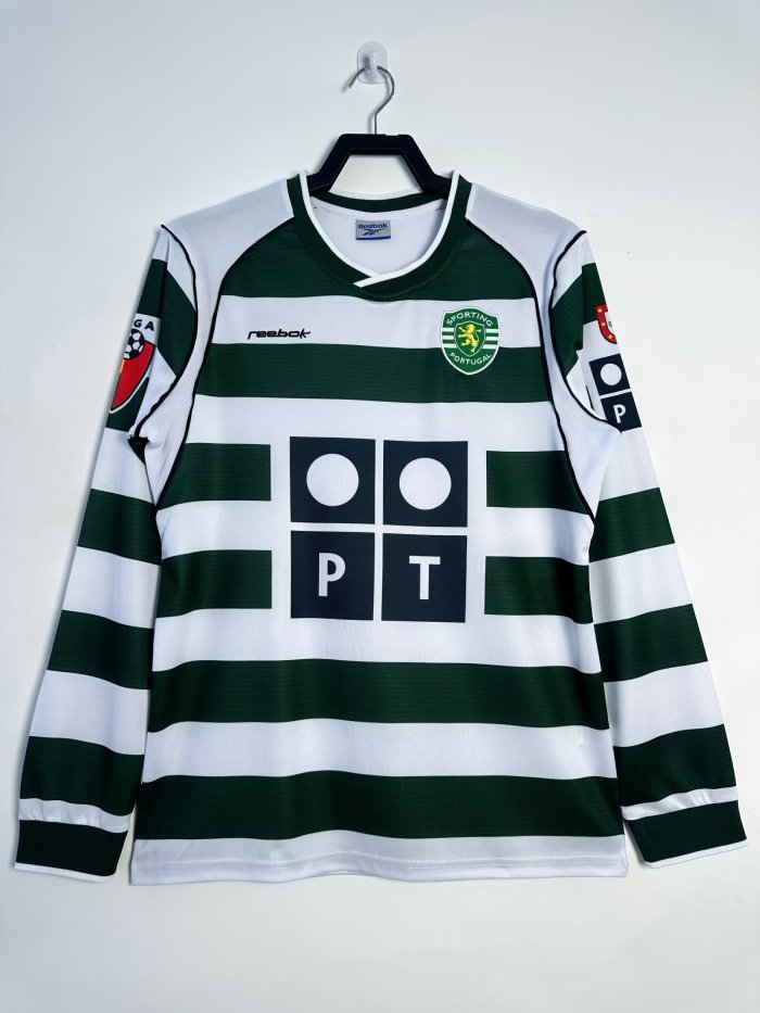 Sporting Lisbon Home Retro Long Sleeve Jersey 2001/03