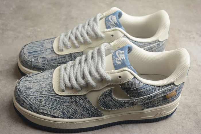 Air Force 1 07 Low Brushed Patch Navy Blue White FB0607-077