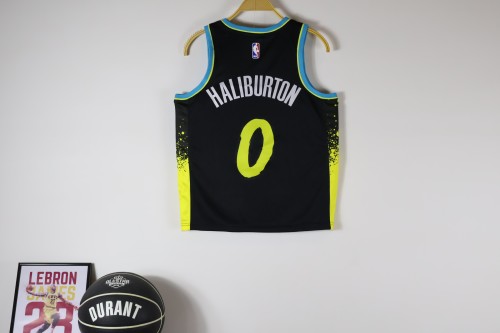 Indiana Pacers Kids Jersey Black City Edition 23/24season NO.0 HALIBURTON