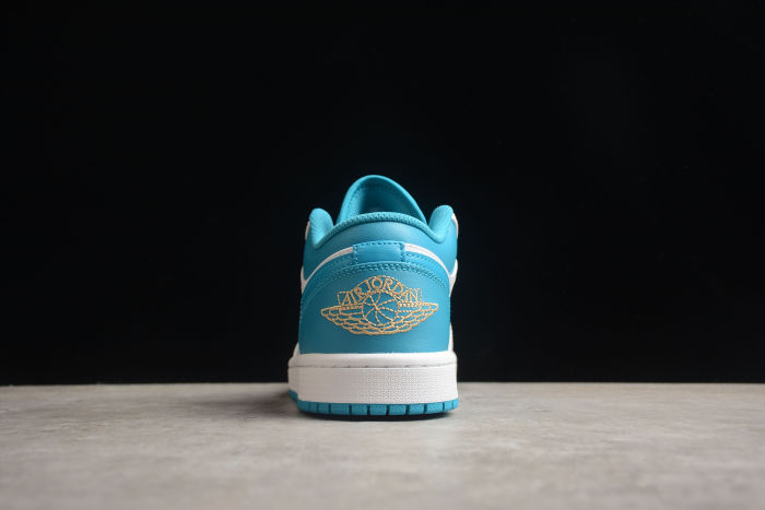 Air Jordan 1 Low Aquatone Blue White Gold 553558-174