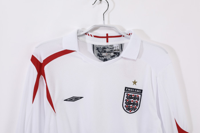 England Home Retro Long Sleeve Jersey 2006