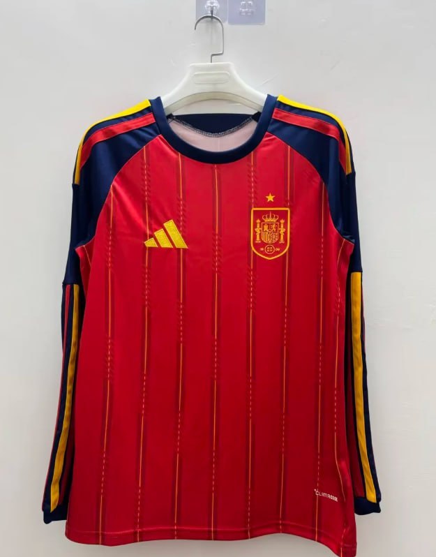 Spain 2026 World Cup Home Long Sleeve Man Jersey