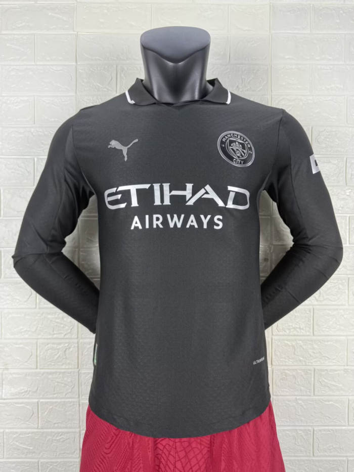 Manchester City Away Player Long Sleeve Jersey 25/26