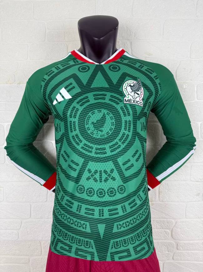Mexico 2026 World Cup Home Player Long Sleeve Men Jersey