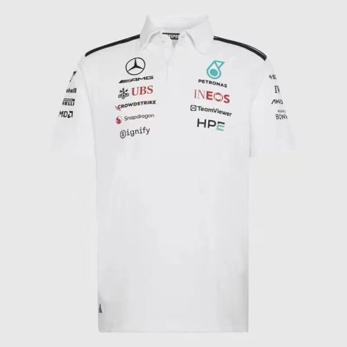 2026 Mercedes AMG Petronas Polo Shirt White NO Number
