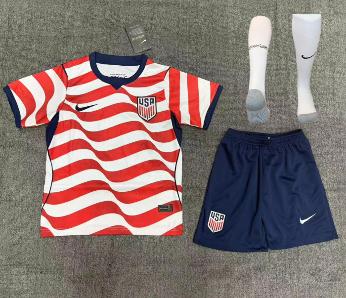 United States 2026 World Cup Home Kids Suit & Socks (No Name & Number)