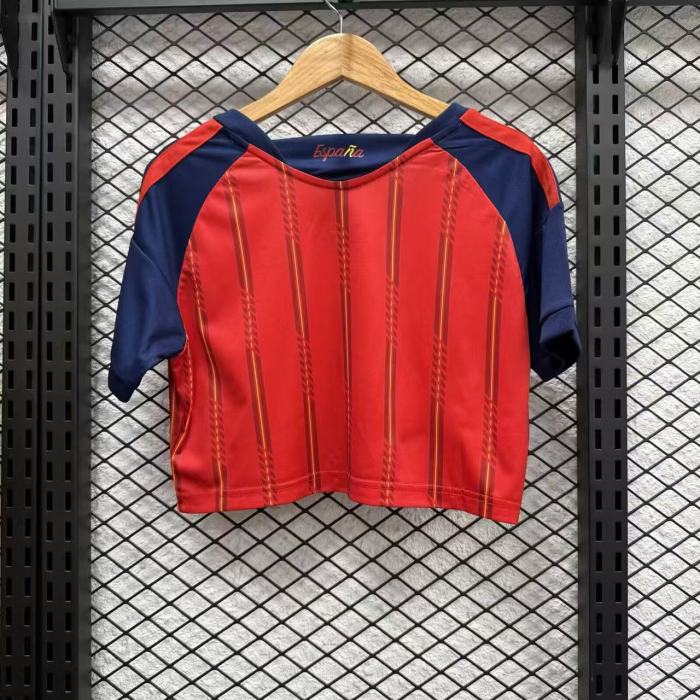 Spain 2026 World Cup Home Women Cropped Jersey