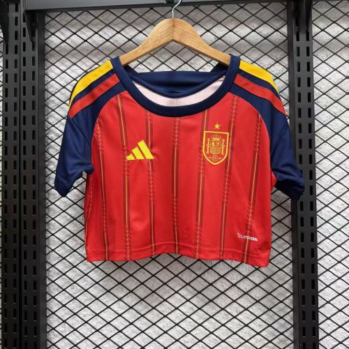 Spain 2026 World Cup Home Women Cropped Jersey
