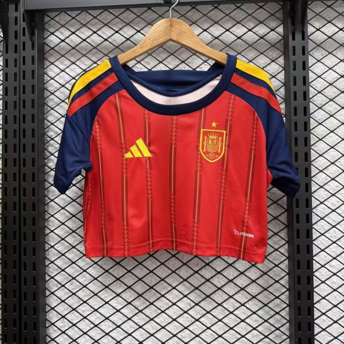 Spain 2026 World Cup Home Women Cropped Jersey