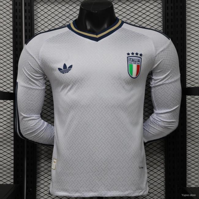 Italy 2026 World Cup Away Player Long Sleeve Men Jersey