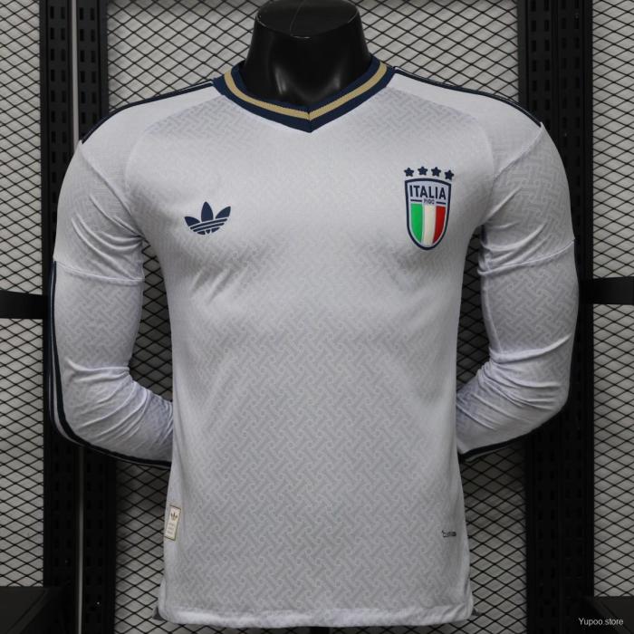 Italy 2026 World Cup Away Player Long Sleeve Men Jersey