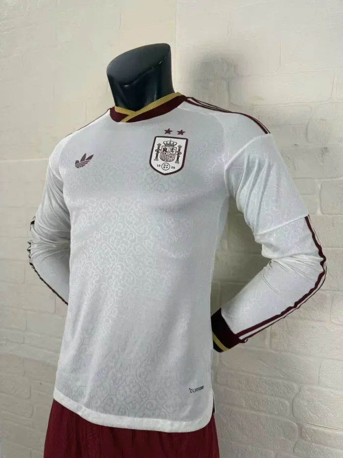 Spain 2026 World Cup Away Long Sleeve Player Man Jersey(2 stars)