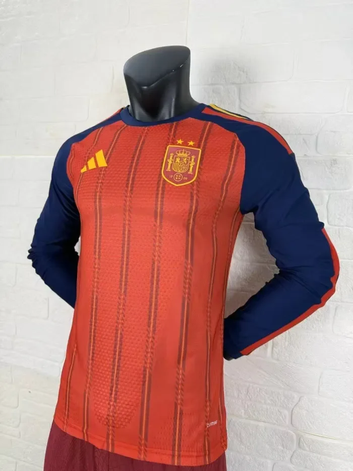 Spain 2026 World Cup Home Long Sleeve Player Man Jersey (2 stars)