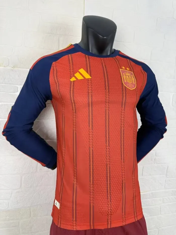 Spain 2026 World Cup Home Long Sleeve Player Man Jersey (2 stars)
