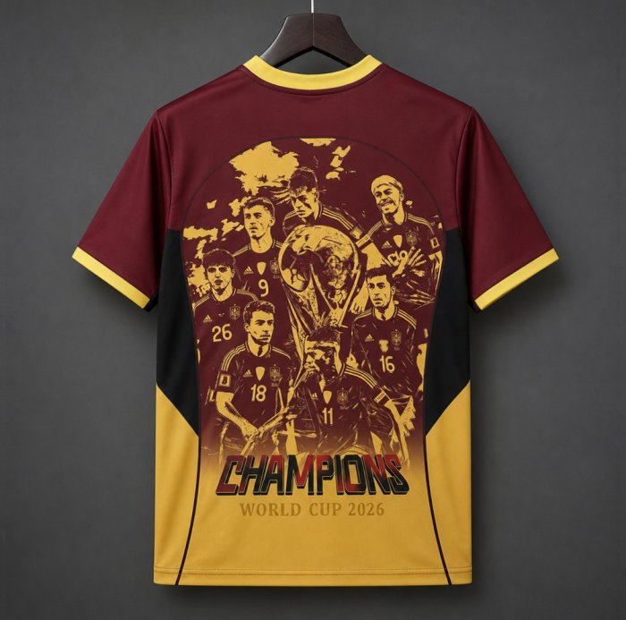 Spain 2026 World Cup Champion Wine Specia Man Jersey