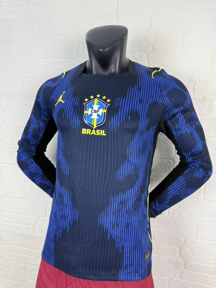 Brazil 2026 World Cup Away Player Long Sleeve Man Jersey